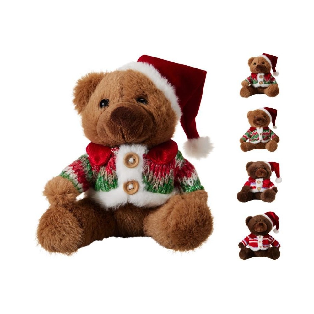 ORSETTO PELUCHE NATALIZIO H.35 2 ASSORTITI